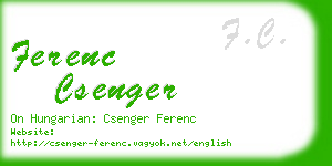 ferenc csenger business card